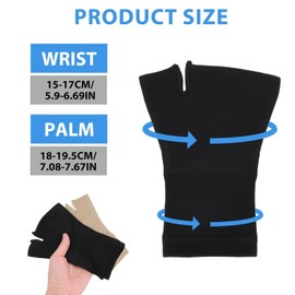 kcrnw Compression Wrist and Thumb Support for Arthritis Hand Support for Arthritis Carpal Tunnel Joint Pain Tendonitis Sprain for Hand Instability, Improve Circulation for Women Men(Beige Black,M)