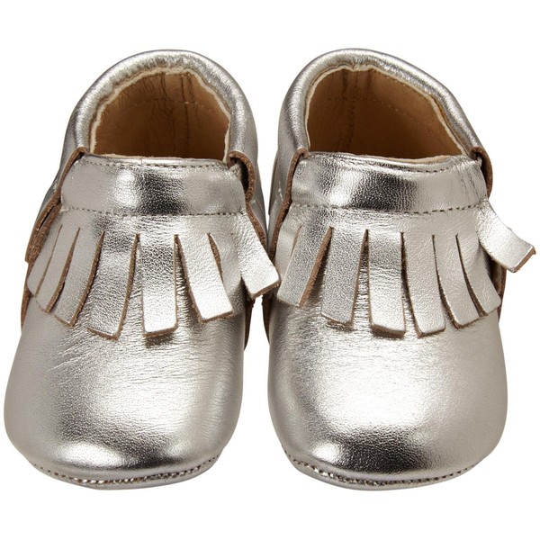 Old Soles Baby Girls Fringe Boot-K, Silver, 8 Infant