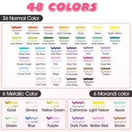 FUMILE 48 Colors Dual Tip Acrylic Paint Pens,Paint Markers With Extra Fine Tip and Brush Tip for Wood, Rock, Glass, Ceramic, Canvas, Paper.Paint Markers for DIY Craft,Pumpkin and Christmas