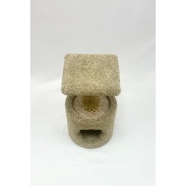 GIA Furniture Series 2-in-1 Cat Scratching Post with Perch & Hideaway - Carpeted Cat Tower with Sisal Rope for Scratching, Climbing, and Lounging - Ideal for Small & Medium Cats