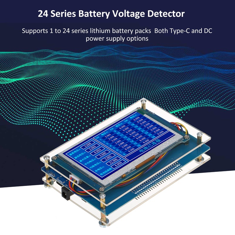 24 Series Lithium Battery Voltage Detector with Acrylic Shell Baffle,
