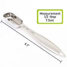 BERYLER 2PCS 1/2Tablespoon (1.5tsp, 7.5ml) Single Measuring Spoon, Individual Stainless Steel Long Handle Measure Teaspoon Only