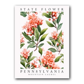 Mountain Laurel, Pennsylvania State Flower, Poster Print, Wall Décor, Multiple Sizes (8 x 10 Inches)