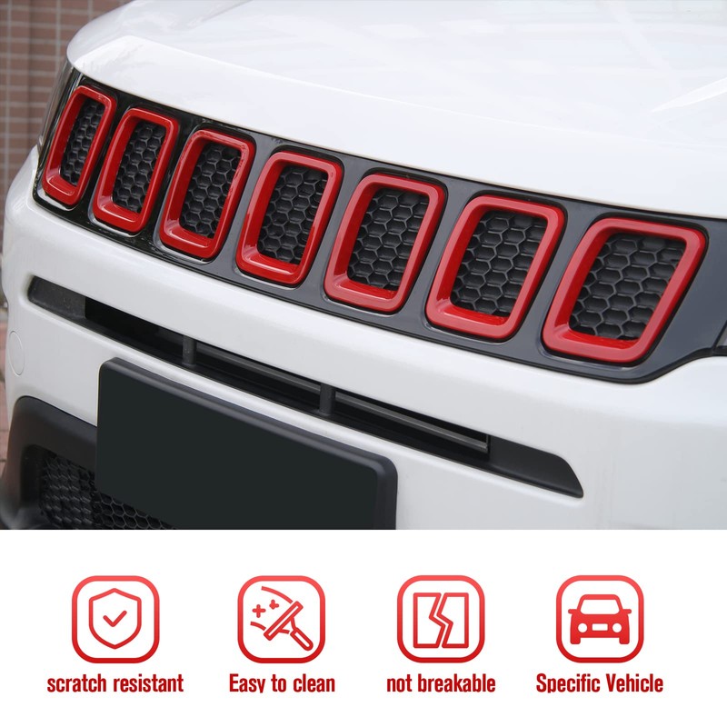 JeCar Grille Inserts ABS Front Grill Cover Exterior Accessories for