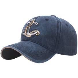HeiDmai - Gorra de béisbol clásico con bordado de algodón desgastado, marino, Talla única