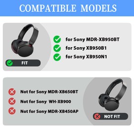 Quick Fit Replacement Earpads Sweatproof Ear Cushions for Sony MDR-XB950BT XB950B1 XB950N1 XB950AP Bluetooth Wireless Headphones Gaming Headsets,Ear Pads with Breath Mesh & Isolation Foam (Blue)