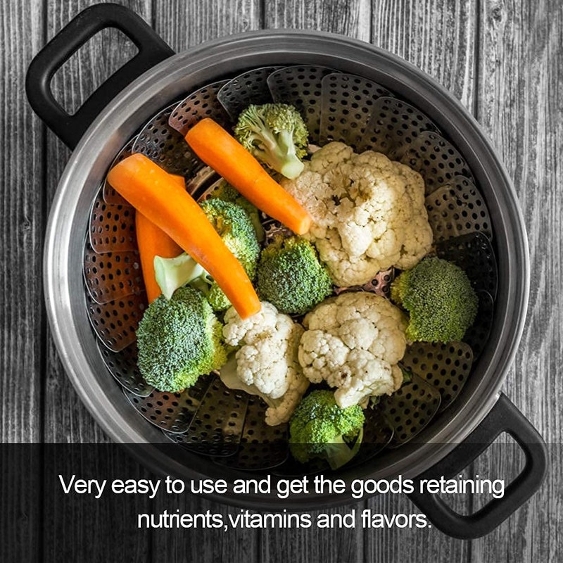 Sayfine Vegetable Steamer Basket, Premium Stainless Steel Veggie Steamer Basket