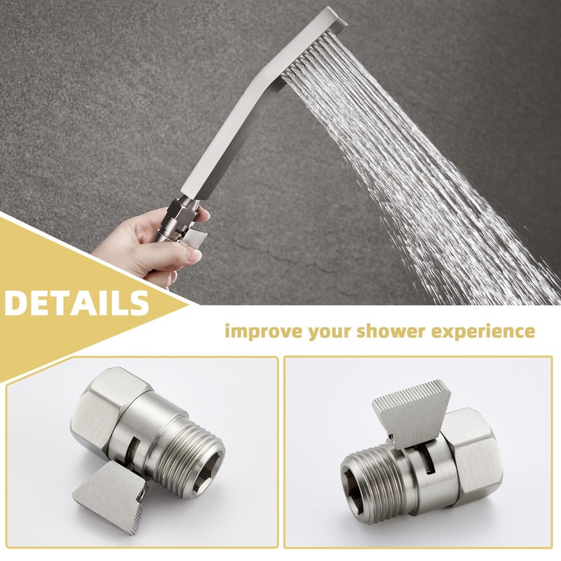 APLusee Water Flow Control Valve, Brass Shower Head Flow Restrictor,