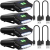 Mudder 4 Pieces LED Clip on Cap Lights USB Rechargeable