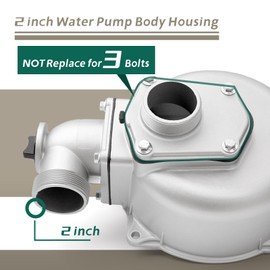 YIYANTO 2 inch Water Pump Body Housing with 4 Bolts on Water Inlet Replacement for Predator and for Pacific Hydrostar 2" Engine Aluminum Water Pump, Fits Model AWP50, NOT Replace 3 Bolts
