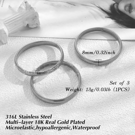 FDEETY Women's 18K Resistance Stacked Bracelet Simple Bracelets Fashion Jewellery Ideal for Active and Everyday Clothing, Titanium steel