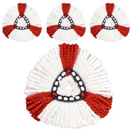 4 Pcs Spin Mop Replacement Head, Triangular Mop Heads with Fine Fiber Rotatable Mop Refills Compatible