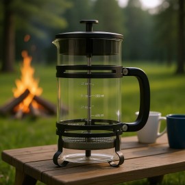 French Press Coffee Maker 34 Oz Borosilicate Glass Stainless Steel Filter Large Capacity For Home Camping Usecolor: Black Color