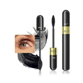 Waterproof & Smudge-Proof Tubing Mascara - Long-Lasting 2-1 Mascara Black for Natural Length and Volume Eye Makeup, Curling Eyelashes, No Flaking, No Clumping, Vegan and Cruelty Free (Pack of 1)