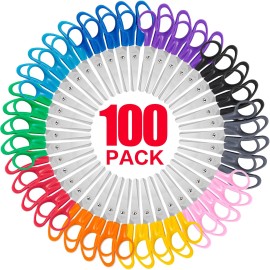 Tooybing 100 Pack Kids Scissors, 5 Inch Scissors Bulk for School, Blunt Tip Scissors for