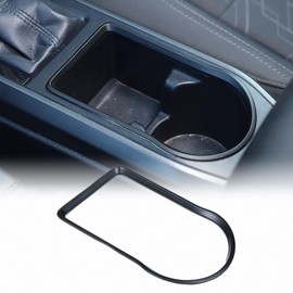 CHEAYAR Gear Box Cup Holder Trim Ring Compatible with Toyota Tacoma 2016-2023, Center Console Gear Shift Panel Frame Cover Trim Accessories(Cup Holder Ring-Matte Black)