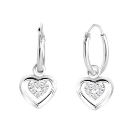 Lucardi - Children's Earrings with Plating - Earrings - 925 Silver - Zirconia - Yellow Gold Alloy - Nickel Free, Other