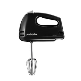 Proctor Silex Easy Mix 5-Speed Electric Hand Mixer with Bowl Rest, Compact and Lightweight, 100 Watts of Peak Power, Black (62507PS)