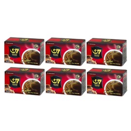 Trung Nguyen — G7 Instant Coffee — Pure Black — 100% Soluble Coffee — Strong and Bold — Instant Vietnamese Coffee (15 Packets/Box, 6 Pack)