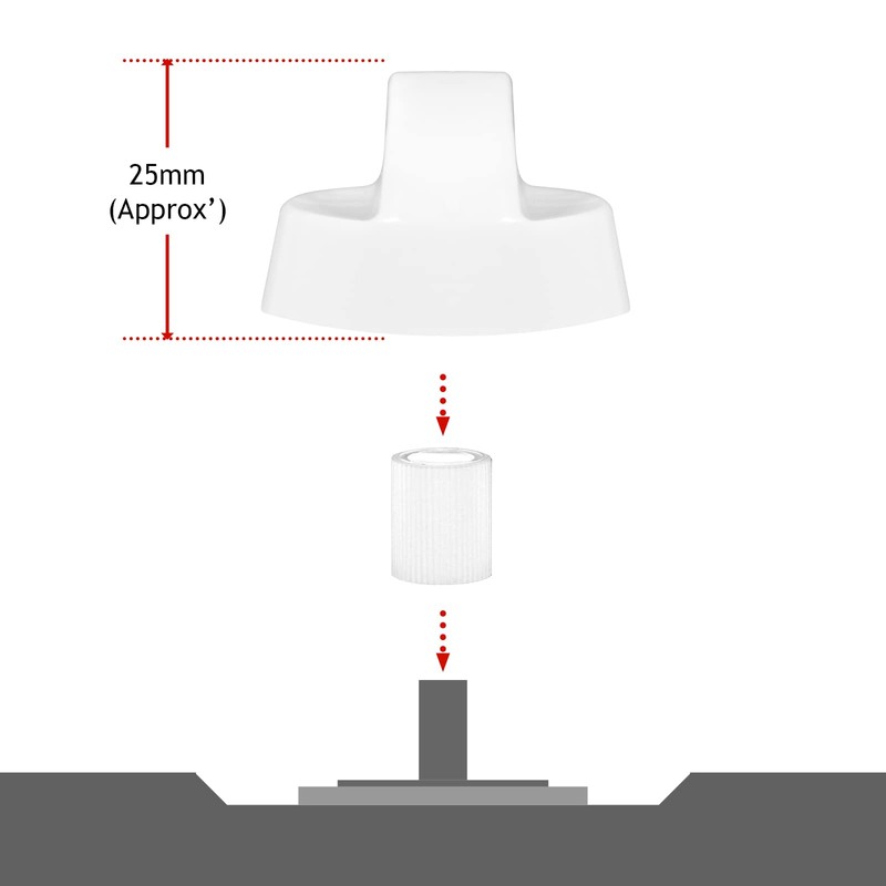 SPARES2GO Universal White Control Knobs for All Makes and Models