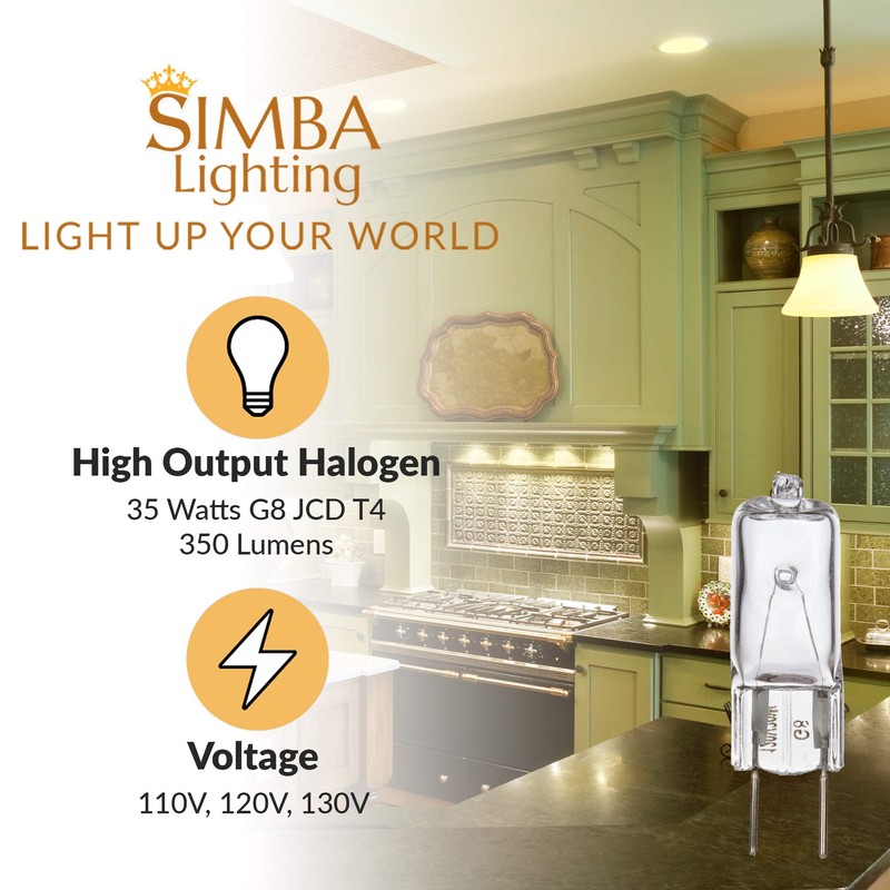 Simba Lighting Halogen Light Bulb G8 T4 35W JCD Bi-Pin