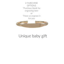 Ellie J Maui 14K Gold Filled Baby Blank Cuff Bracelet - Elegant Adjustable Gold Cuff for Babies, NOT GOLD PLATED, For 0-4 Years Babies, Perfect for Baby Boys or Girls (Blank, Gold, Child) (2-4 Years)