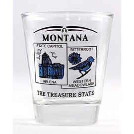 Montana State Scenery Blue New Shot Glass