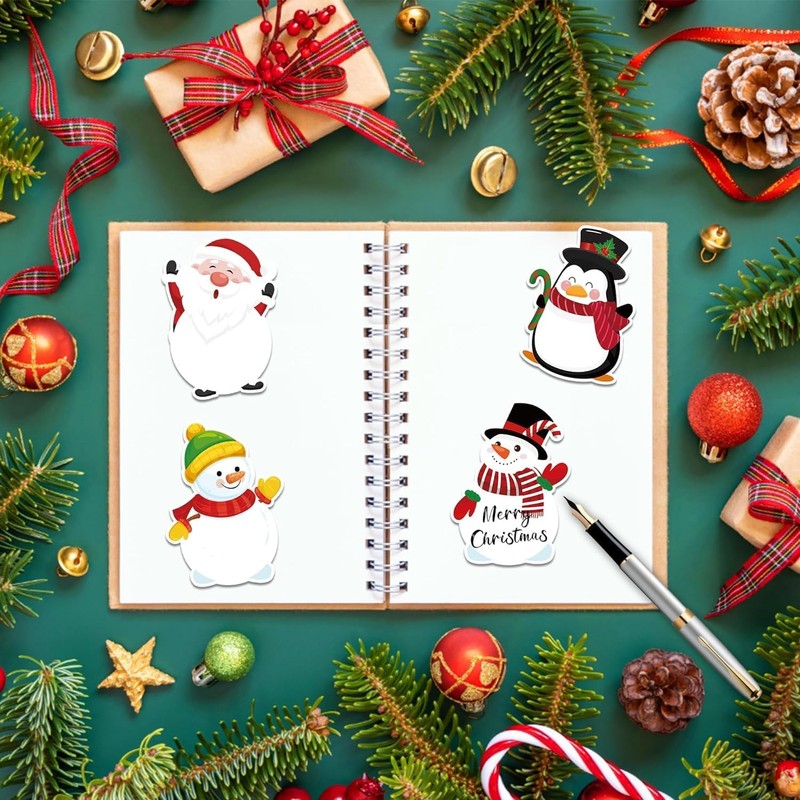 Pack of 12 Christmas Sticky Notes, Bullet Journal Sticky Notes,