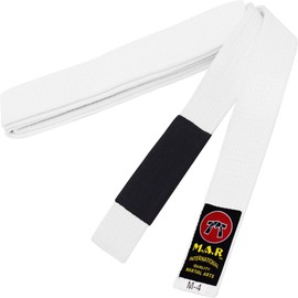 MAR | White Martial Arts Belt, Brazilian Jiu-Jitsu Ranking Belt - 100% Polycotton | Professional Equipment for All | Coloured Grading Jujitsu Belts Ideal for Training, Competition & Tournaments (A1)