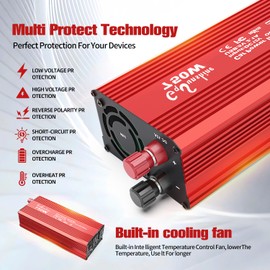 GqSunshine 750W car Inverter, 12V to 110V Dual American Standard car Output, coupled with Dual 2A 5V USB interfaces, can Quickly Charge Your Phone, Drone, Game Console to Power Devices.