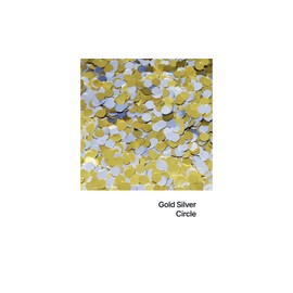 Hemway Ultra Sparkle Glitter - 1/8" 0.125" 3mm - Circle Sequins Round Glitter for Cosmetic, Nail, Body, Face, Arts, Crafts, Decoration - Gold/Silver Mix - 50g