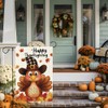 Happy Fall Thanksgiving Garden Flag 12x18 Inch Double Sided Burlap