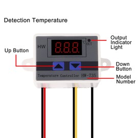 2 Pieces XH-W3001 220V Digital LED Temperature Controller Module Digital Thermostat Switch with Waterproof Probe Programmable Heating Cooling Electronic Thermostat Range from -50℃ to 110℃