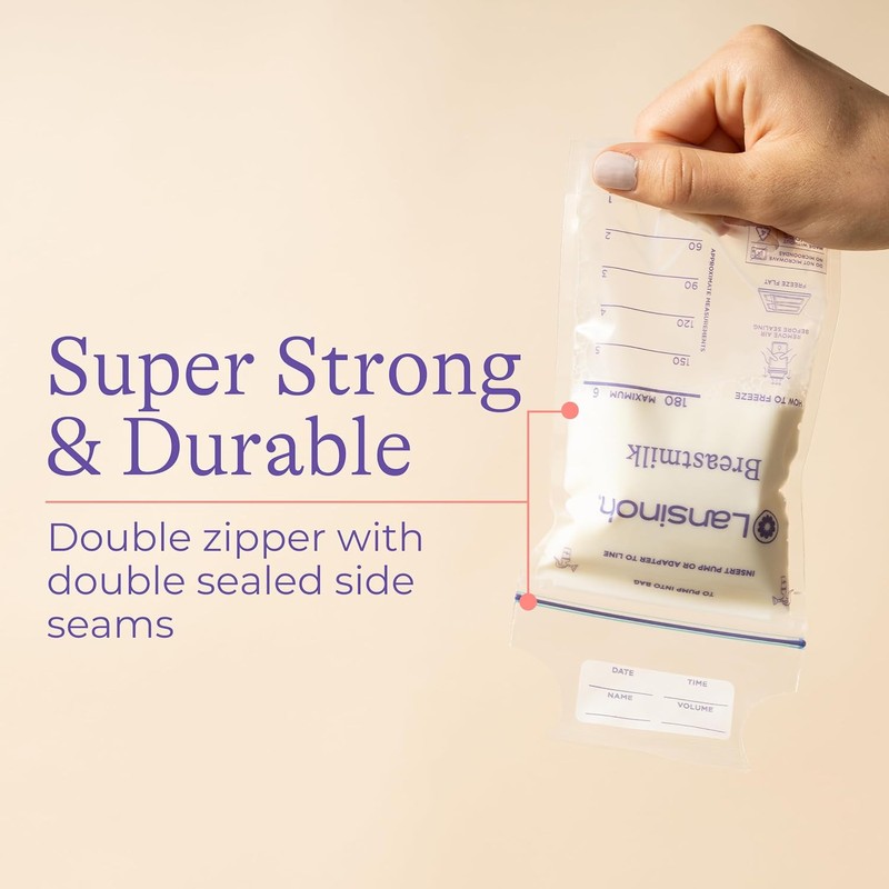 Lansinoh Breastmilk Storage Bags, 200 Count Value Pack, Easy to