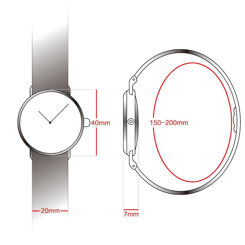 Alienwork IK Men's / Women's Ultra Flat Slim Watch with
