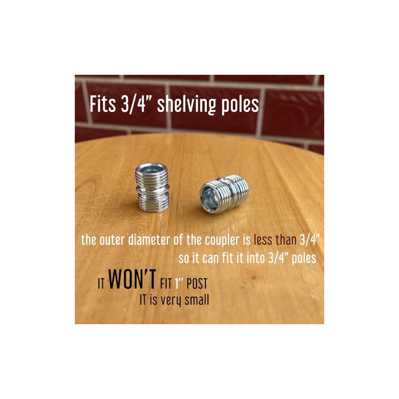 12 Piece Small Threaded Pole Connectors Compatible with Little 3/4"