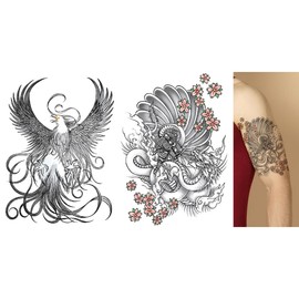 2 Sheets Dragon Tattoo Phoenix Tattoo Temporary Tattoo Arm Tattoo TH816 824