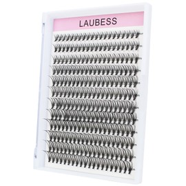 Lash Clusters LAUBESS Eyelash Clusters Individual Lashes Mixed Tray Cluster Lashes Kit DIY Lash Extensions at Home Fake Lashes Soft (20D-0.10D-9-16Mix)