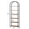 Homhedy Homhedy 6-Tier Bookshelf Arched Display Racks, Wood and Metal Bookcase, Tall Bookshelf, Industrial Display Standing Shelf Unit, for Home Office, Living Room, Bedroom, Bathroom, Rustic Brown