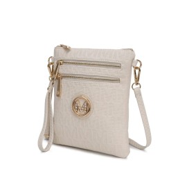 Andrea Milan M Signature Women's Crossbody Messenger Bag Designed by Mia KMaterial: Polycarbonate, color: Beige Color
