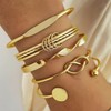 Gold Bracelets for Women Waterproof Dainty Bangle Cuff Bracelets Set