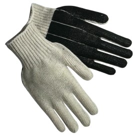 MCR Safety Work Gloves PVC Coated, Knit Wrist Cuff, Cotton, Polyester Large 1DZ
