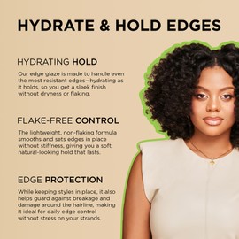 African Pride Moisture Miracle Smooth Edge Glaze – Maximum Edge Control & Hydration, Non-Flaking Edge Gel | Natural Ingredients, Coconut & Aloe Water | Nourish, Moisture & Hold | 6oz