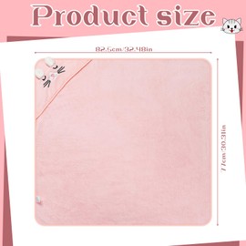 GSrenyu Hooded Baby Towel,80x80cm Animal Design Baby Bath Towel with Hood for Newborn Boys and Girls