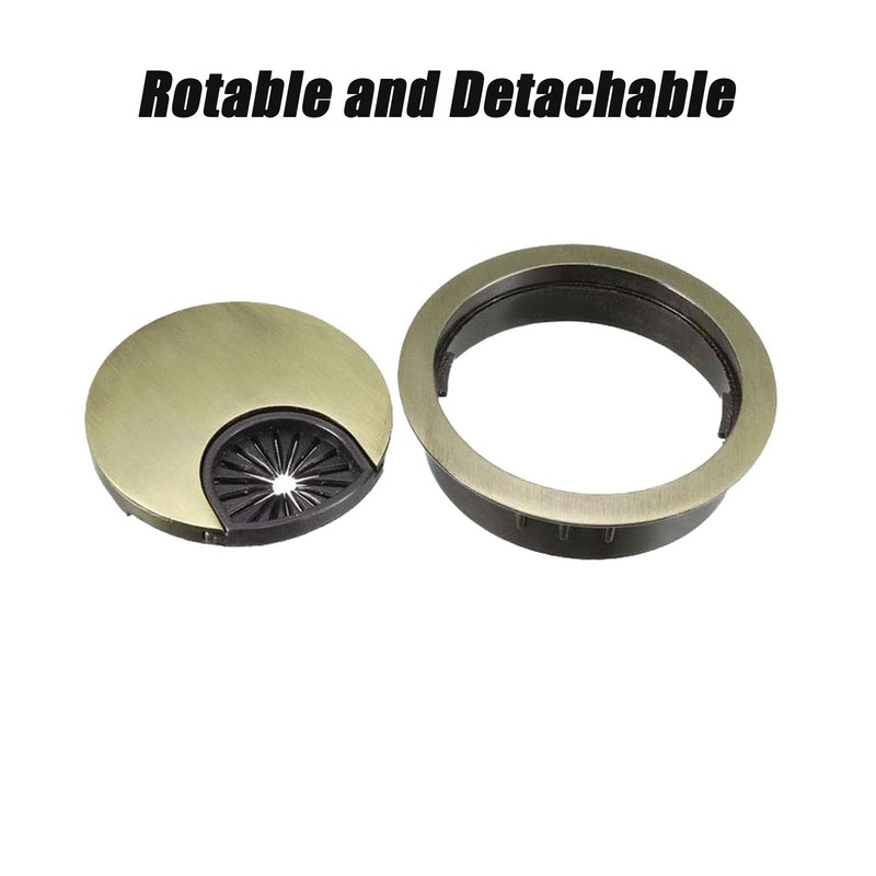 DuDuZui Desk Cable Grommets Bronze Computer Desk Metal Cable Hole,