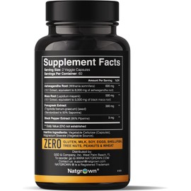 Natgrown Ashwagandha Maca Root Fenugreek Extract Capsules Supplement for Men & Women - Vegan Pills - (120 Count)