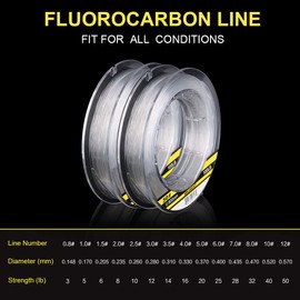 SeaKnight 100% Fluorocarbon Fishing Line 100m (110 Yards) Invisible Fluorocarbon Fishing Line