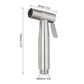 uxcell 1Pcs Bidet Sprayer, 304 Stainless Steel Pressurized Handheld Bidet Sprayer for Toilet, Jet Spray Bidet Attachment Bidet Toilet Sprayer Head for Kitchen Toilet, Silver