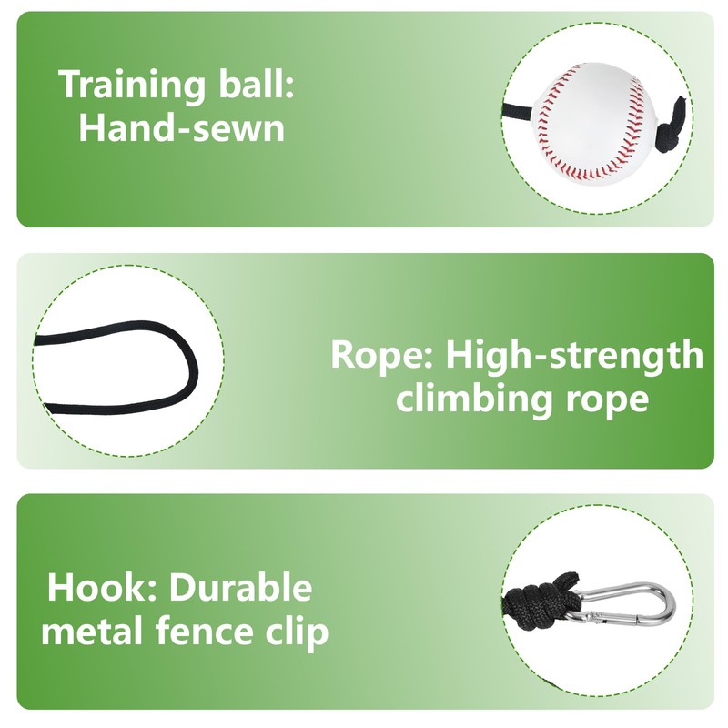 Baseball and Softball Batting Swing Trainer, Adjustable Hitting Training Rope