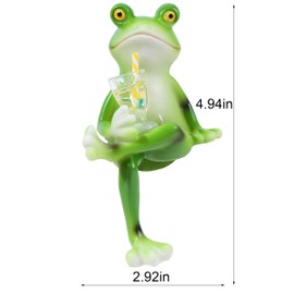 Suqorinp Miniature Frog Figurines Plant Decorations for Pots, Funny Outdoor Garden Decor Women Gifts Frog Statue Planter Hugger for Flower,Lawn,Yard Ornament,2.92"x1.12"x4.94